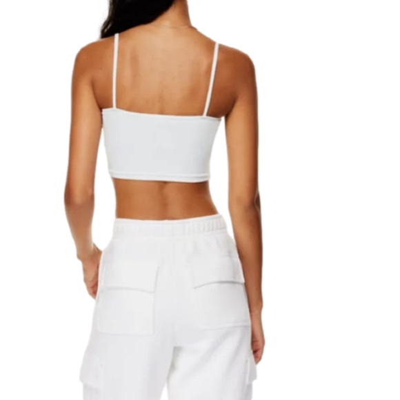 SOLD! TNA Chill Karelis Fitted Cropped Tank Top in White (Retail $25) - Picture 4 of 5